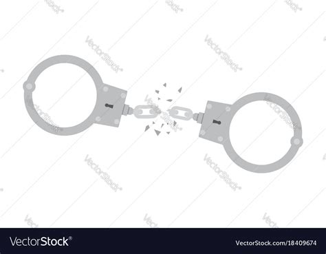 Broken handcuffs freedom concept Royalty Free Vector Image