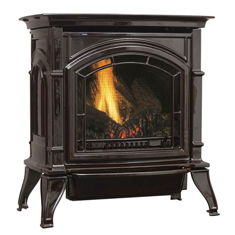 31,000 BTU Vent Free Propane Stove Mahogany Enameled Porcelain Cast ...