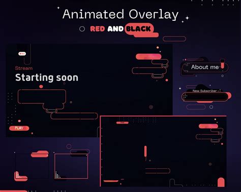 Animated Red Twitch Overlay Package, Dark Red Aesthetic, Twitch Red ...