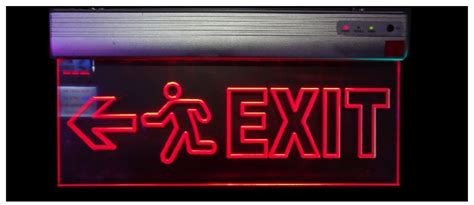 Red Acrylic Exit Sign Edge Lit LED Frame, 110 V at Rs 1500/piece in New Delhi | ID: 6382143062