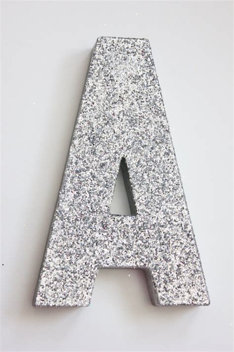 8 GLITTER LETTER Glittered Silver Free Standing Custom