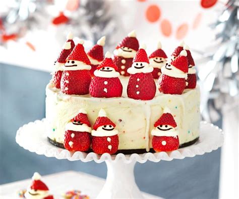 Christmas Ice Cream Cake Recipe with Santa Strawberries recipe | Food To Love