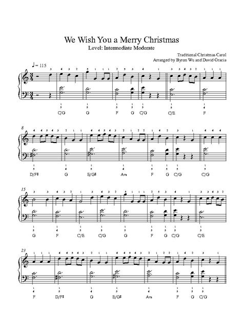 We Wish You a Merry Christmas by Traditional Piano Sheet Music ...