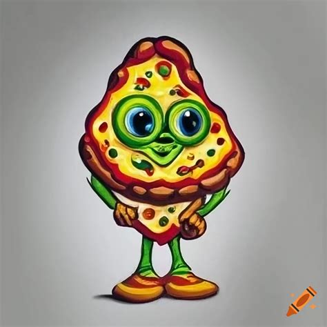 1980s alien pizza mascot on Craiyon