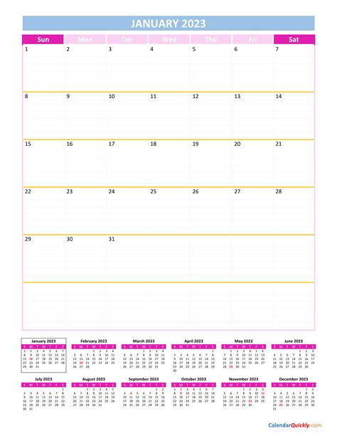 free download printable calendar 2023 large box grid space for notes ...