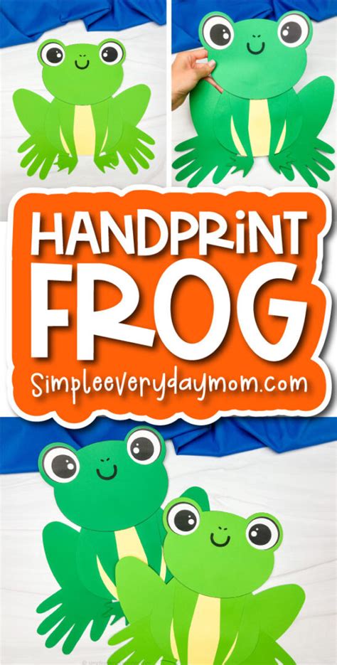 Frog Handprint Craft For Kids [Free Template]