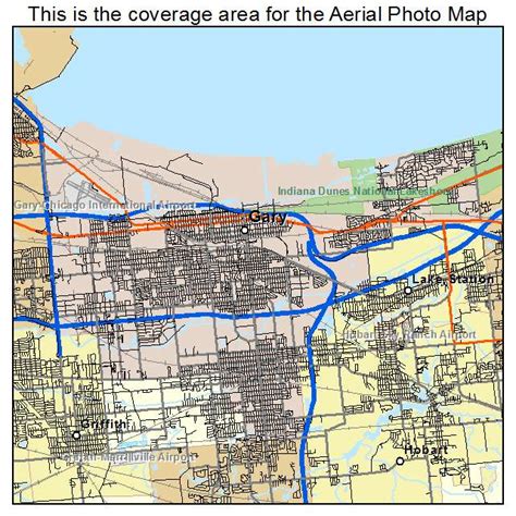 Aerial Photography Map of Gary, IN Indiana