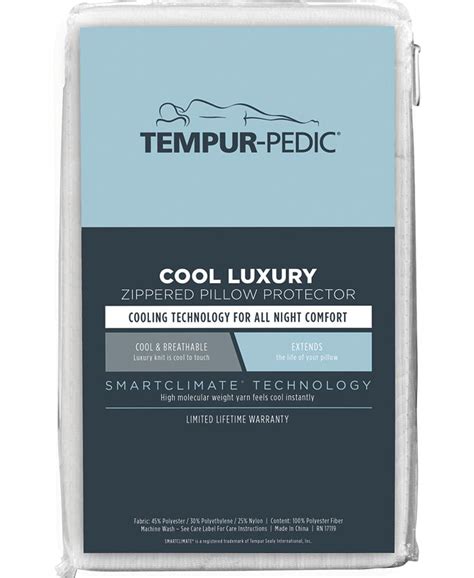 Tempur-Pedic Cool Luxury Zippered Pillow Protector, King - Macy's