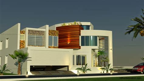 3D Front Elevation.com: Oman Modern Contemporary villa 3D Front Elevation 2015