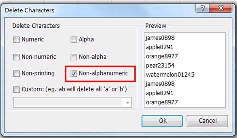 How to remove non-alphanumeric characters in Excel?