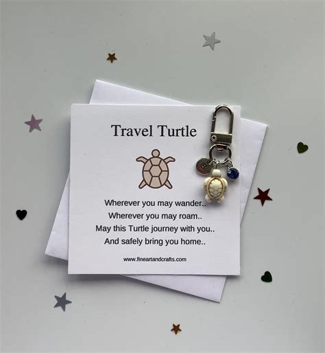 Travel Turtle Turtle Keychain Turtle Keyring Personalised - Etsy