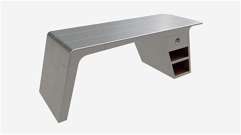 Metal Desk with Drawer 01 3D model | CGTrader