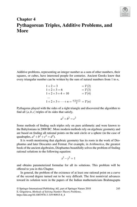 SOLUTION: Pythagorean triples additive problems and more - Studypool