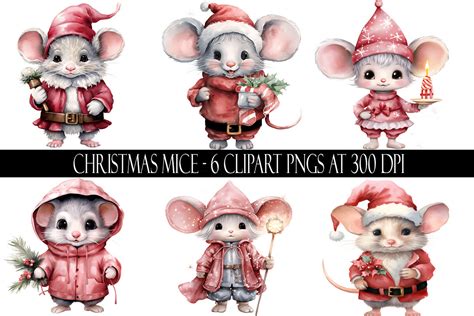 Christmas Mice Clipart Graphic by Digital Paper Packs · Creative Fabrica