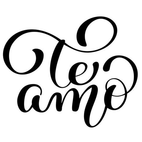 Te Amo love you Spanish text calligraphy vector lettering for Valentine ...