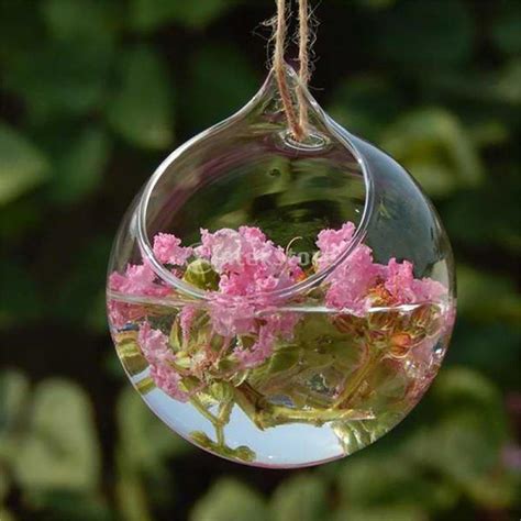 Transparent Ball Globe Shape Clear Hanging Glass Vase Flower Plants Terrarium Container Micro ...