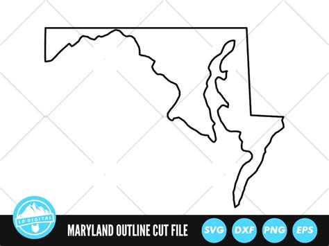 Maryland Outline SVG Files Maryland Cut Files United States of America ...