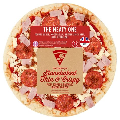 Sainsbury’s Stonebaked 14” The Meaty One Thin & Crispy Pizza - £6 ...