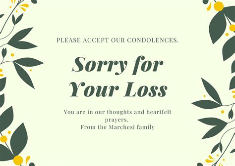 Sorry For Your Loss Card Template – Cardtemplate.my.id