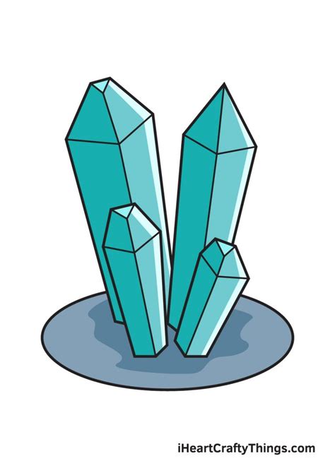 Crystals Drawing - How To Draw Crystals Step By Step