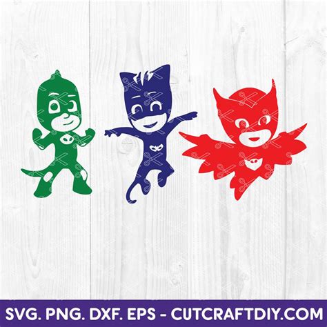 PJ Masks SVG,DXF, PNG, Cut Files - PJ Masks Clipart - Birthday SVG