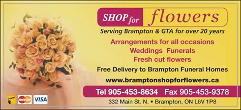 Shop For Flowers - Brampton, ON - 332 Main St N | Canpages