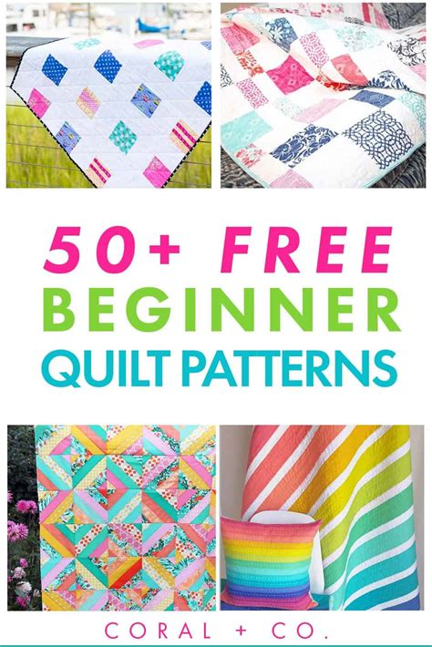 50+ Amazing FREE Beginner Quilt Patterns to Sew! - Coral + Co.