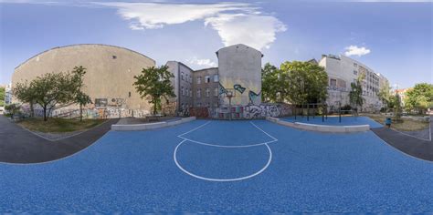 Berlin Basketball Court with Graffiti: An Urban Design - HDRi Maps and Backplates