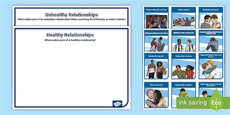 Older Learners: Healthy or Unhealthy Relationship Sorting Activity