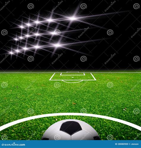 Soccer field with light stock photo. Image of kick, black - 28080900