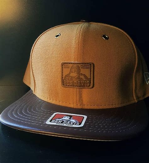 Custom Ben Davis New Era Wheat / Brown Leather Snapback hat | Leather snapback, Leather ...