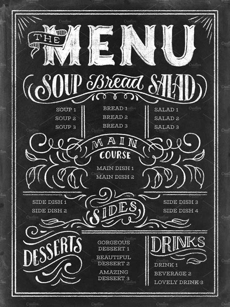 Pin on chalk Art Menus