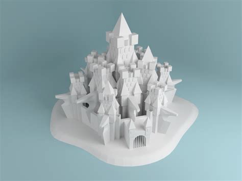 3D Castle Sketch by Adam Skovran on Dribbble