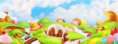 Sweet Candy Land Cake Cupcake Background, Wallpaper, Dessert, Cream ...