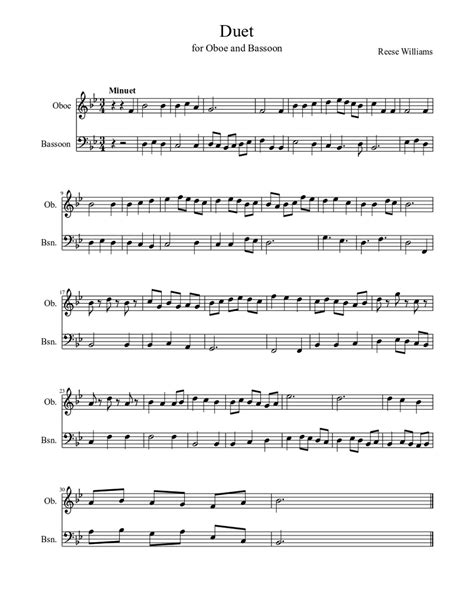 Duet for Oboe and Bassoon Sheet music for Oboe, Bassoon (Woodwind Duet) | Musescore.com