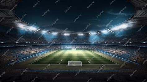 Premium AI Image | A soccer stadium with a goal in the middle of it