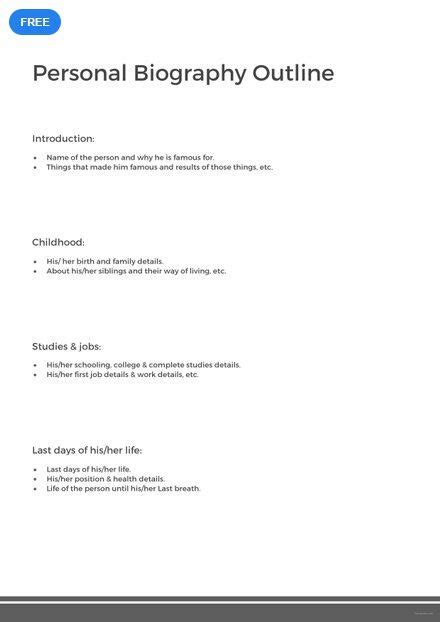 Personal Biography Outline Template