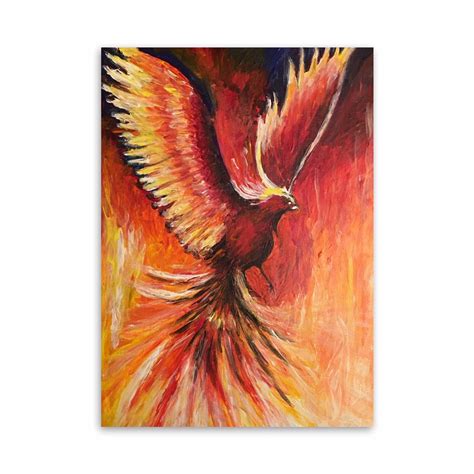 Phoenix Bird Art Canvas Print | Etsy