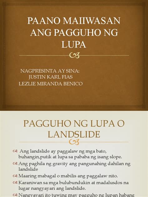 Paano Maiiwasan Ang Pagguho NG Lupa | PDF