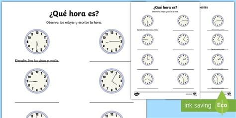 Telling the Time in Spanish Worksheet PDF | Twinkl - Twinkl