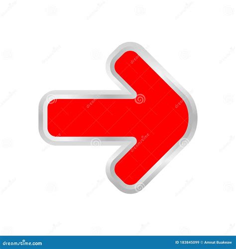 Red Arrow Pointing Right Isolated on White, Clip Art Red Arrow Icon Pointing To Right, 3d Arrow ...