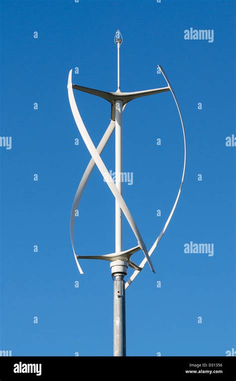 Vertical axis Darrieus helical wind turbine VAWT Stock Photo - Alamy