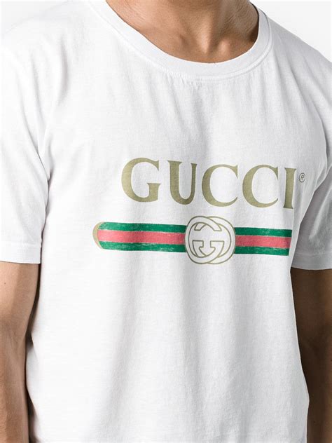 Gucci Fake Logo T-shirt in White for Men - Lyst