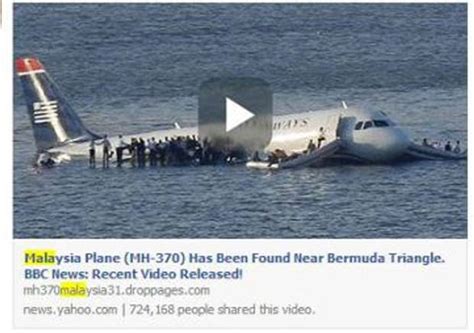 "Malaysia Airlines Flight MH370 missing plane Has Been Found" according ...