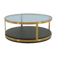 CosmoLiving Juliette Glass Top Coffee Table, Brass, Tempered Glass - Walmart.com