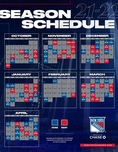 2021-2022 New York Rangers Schedule and Tickets Released