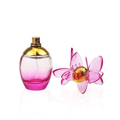 Creative 55ml Pink Perfume Bottle With Flower Shaped Cap, High Quality ...