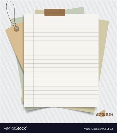 Note papers tag vintage style template design Vector Image