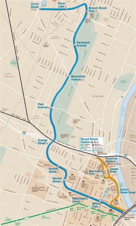 Newark Subway & Light Rail map | Train map, Transit map, Map