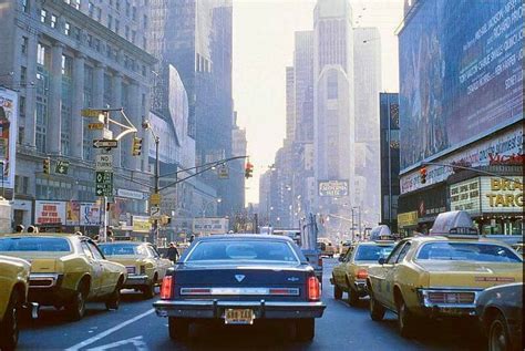 Traffic in New York City, 1979. | Street scenes, Ney york city, New york architecture